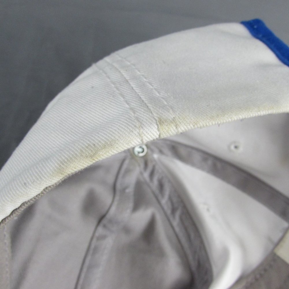 True Religion Horseshoe Patch Strapback Adjustable Hat White Distressed - Picture 7 of 7